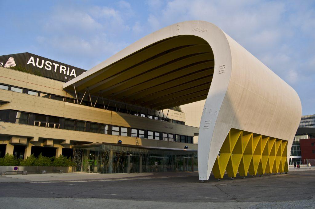 Detail,Of,The,Uno-city,In,Vienna,On,The,Danube,Island Austria Center in Vienna